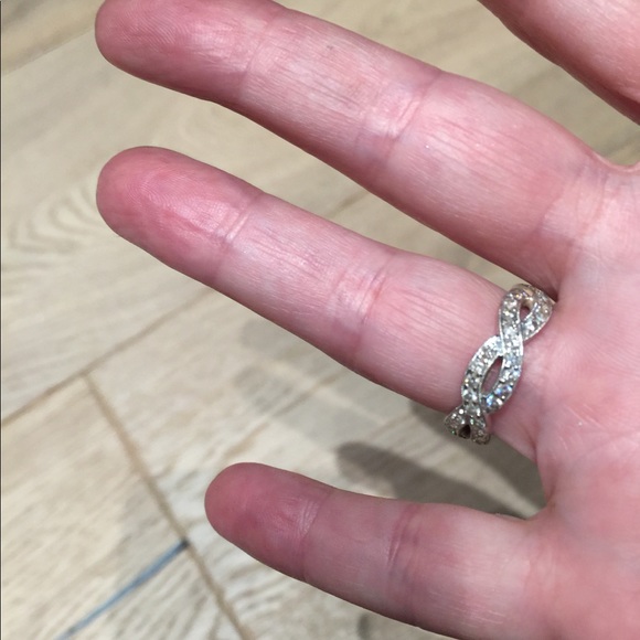 Sydney Evan  Infinity 14kt Gold and Diamond Band - Picture 2 of 6